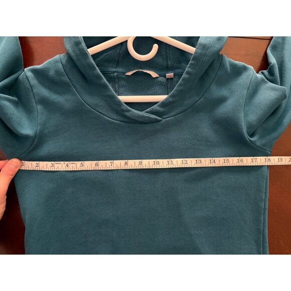 Horny Toad Fleece Lined Hoodie Sweater Dress Turquoise XS Cozy Warm Pullover - Picture 8 of 11
